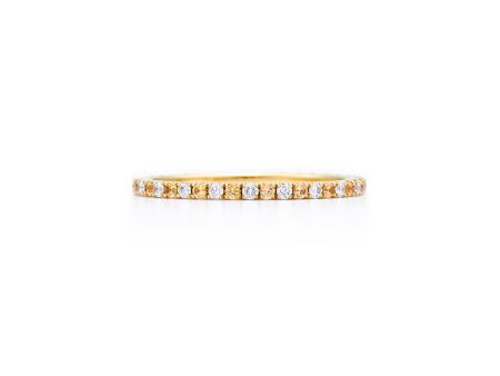 KWIAT Slim Ring with Diamonds and Yellow Sapphires W-14403-0-DIAYSA-18KY Sale