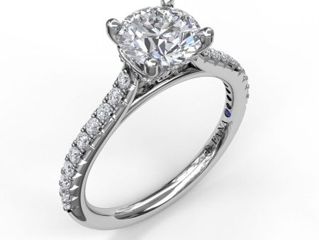 Fana Delicate Classic Engagement Ring with Delicate Side Detail 3818 Supply