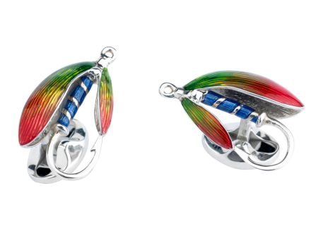 Deakin & Francis Silver Fishing Fly Cufflinks For Sale