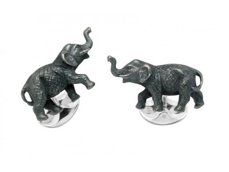 Deakin & Francis Silver Elephant Cufflinks Fashion