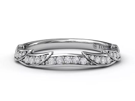 Fana Leaf Motif Diamond Band 3068 For Cheap