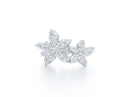 KWIAT Sunburst Flower Diamond Ring R-13586-0-DIA-18KW For Sale