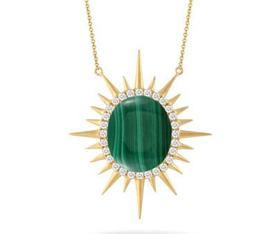 Doves Malachite and Diamond Necklace N9131MC Online now