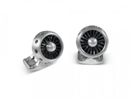 Deakin & Francis Jet Turbine Engine Cufflinks Brushed Aluminium Discount