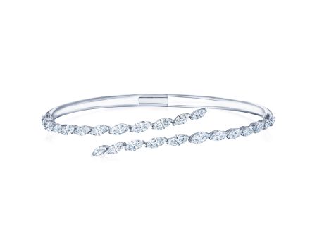 KWIAT Eclipse Bypass Marquise Diamond Bangle B-19509-0-DIA-18KW Sale